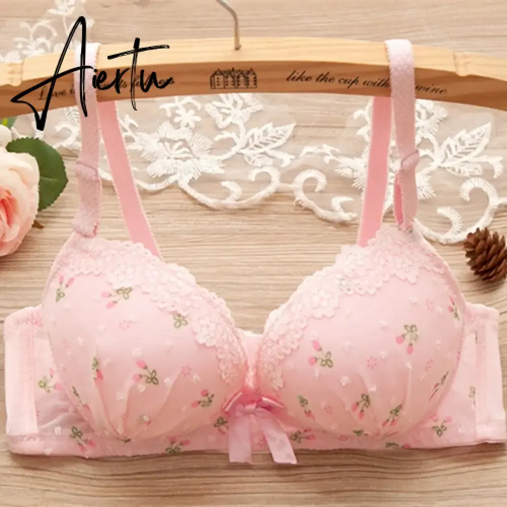 Aiertu Bras for teenagers training bra for kids Cute bow and comfortable Underwear for girls Made of cotton