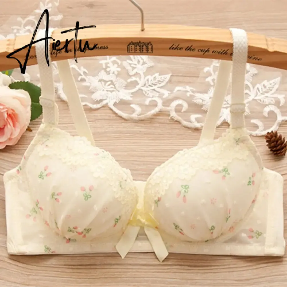 Aiertu Bras for teenagers training bra for kids Cute bow and comfortable Underwear for girls Made of cotton