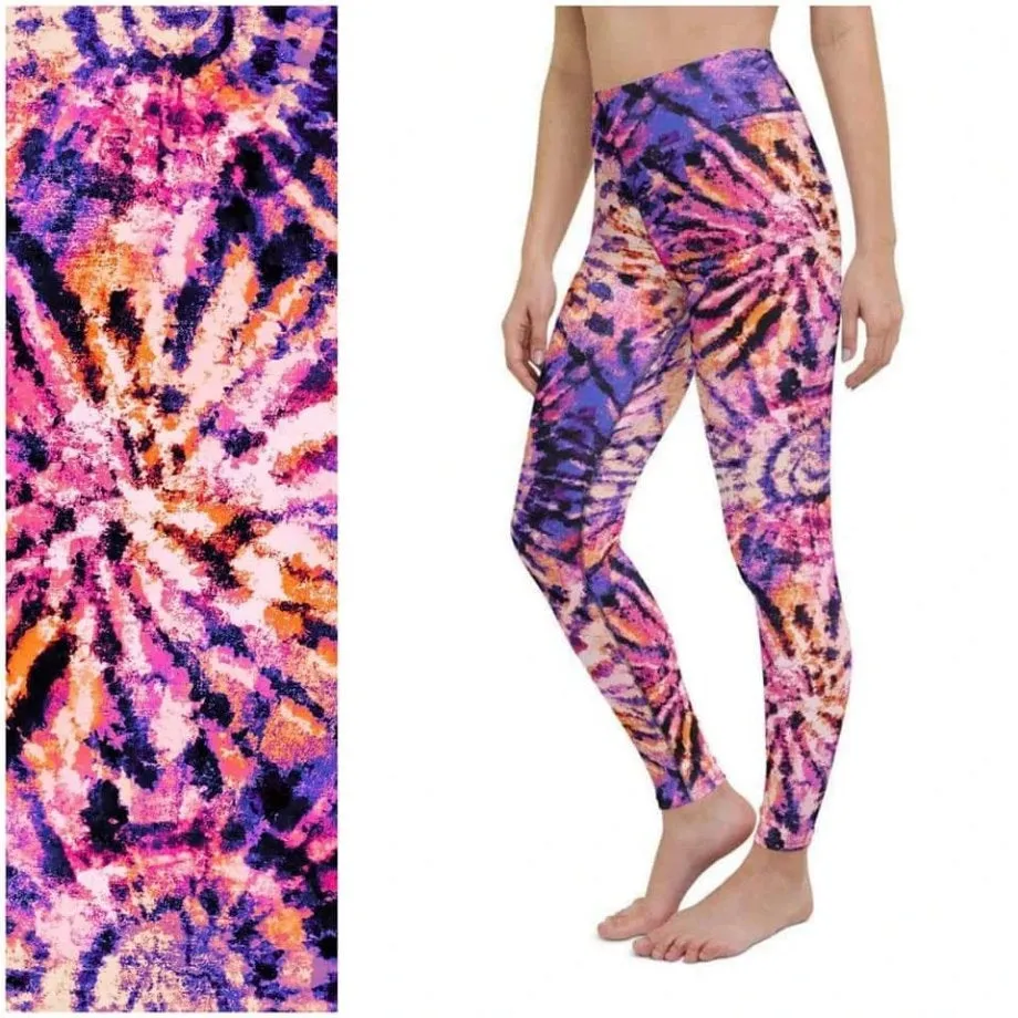 Purple Pink Wave Marble Leggings