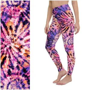 Purple Pink Wave Marble Leggings